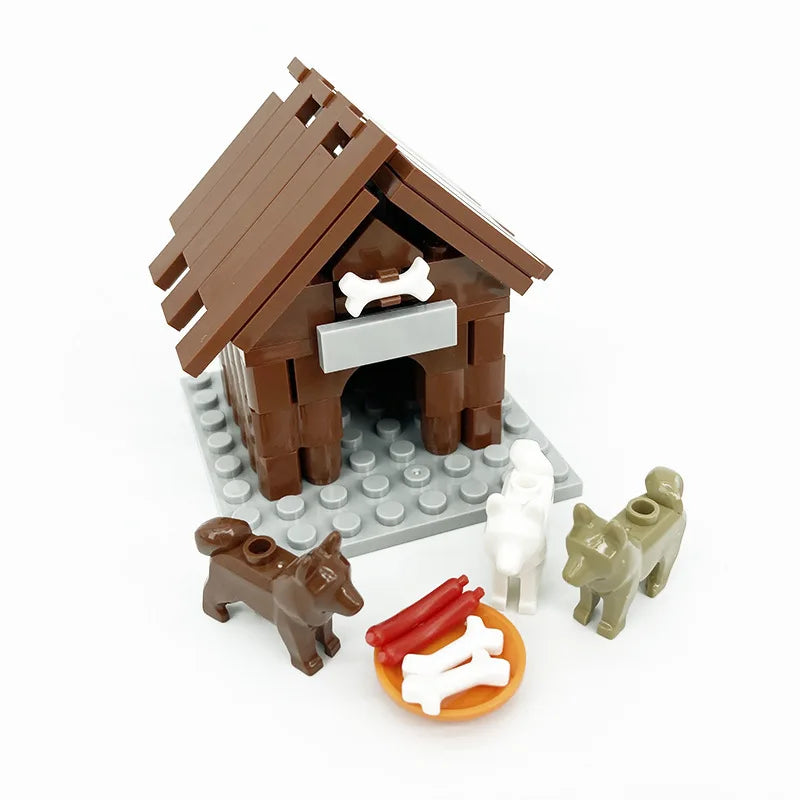 Farm MOC Building Blocks Animal Parts Pasture Bricks Kits Toys Chicken Coop Pig House Bullpen Birdhouse Compatible With LEGO