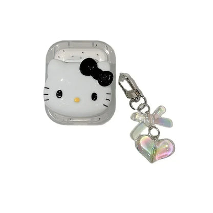 Hello Kitty For Airpods Pro 2 Case,Transparent Soft TPU Earphone Anime Cover With Keychain For Airpods 3 Case For Girls/Women