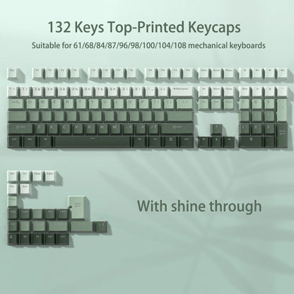 136 Key Side Print Gradient Red Cherry Profile PBT keycaps Double Shot Shine Through Backlit Key Caps For MX Mechanical Keyboard