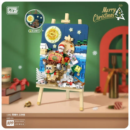 LOZ Christmas Building Block Toy Gift Box Navida Mini Blocks New Year Assembled Christmas Puzzle Assembly Model Decoration 1937