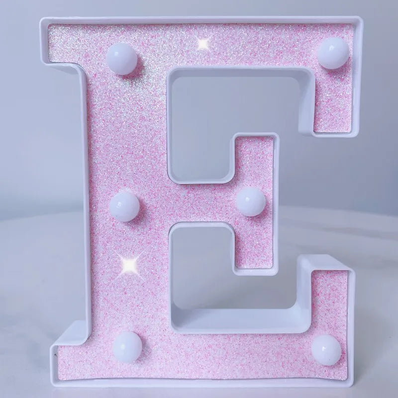 Luxury Alphabet Pink Letter LED Luminous Number Lamp  Battery Night Light for Home Birthday Wedding  Christmas Party Decoration