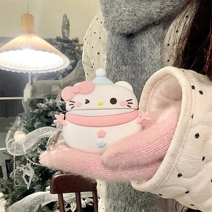 MINISO 3D Hello Kitty Snowman Earphone Cover For Apple AirPods 1 2 3 Generation Airpods Pro Wireless Bluetooth Headphone Case