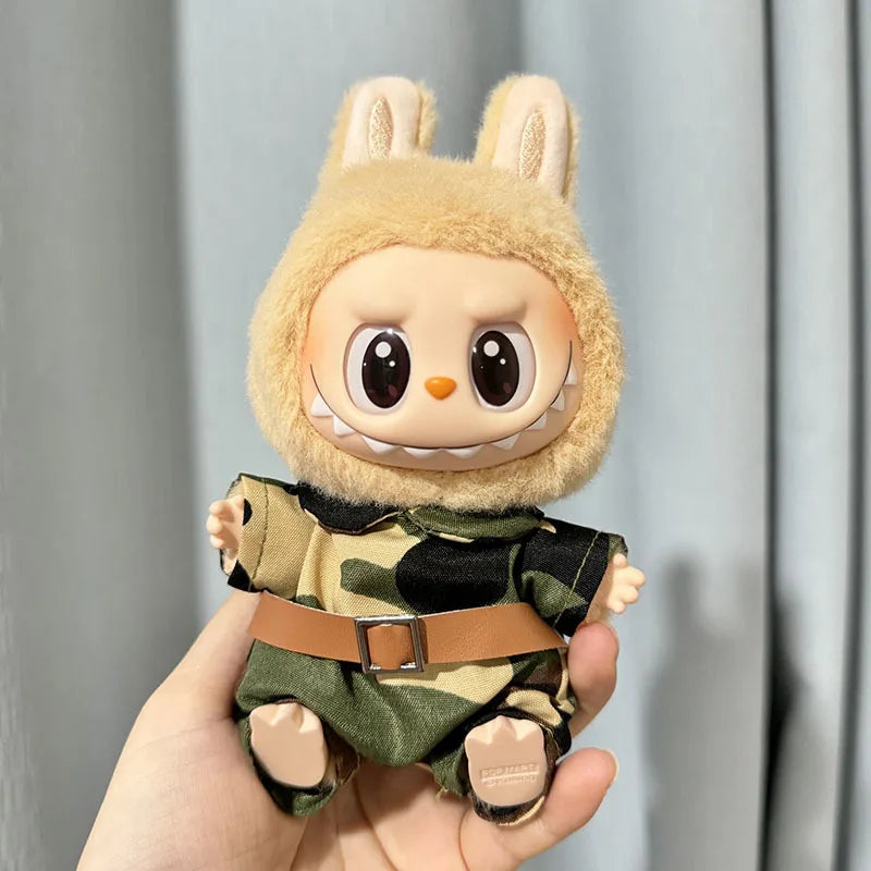 17cm Labubu II Idol Dolls Sitting Party Cute Mini Plush Doll'S Clothes Outfit Accessories For Korea Kpop Exo Clothing DIY Gift