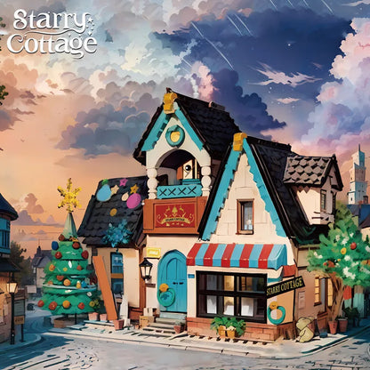 Star cabin cartoon wind assembled building blocks Christmas day girls gift children puzzle toys house building princess castle