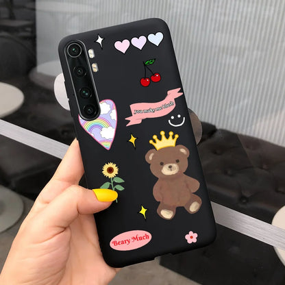 Case For Xiaomi Mi Note 10 Lite Back Cover Protective TPU Silicone Funda Fashion Flower Coque For Xiaomi Note 10 Lite Capa 6.47"