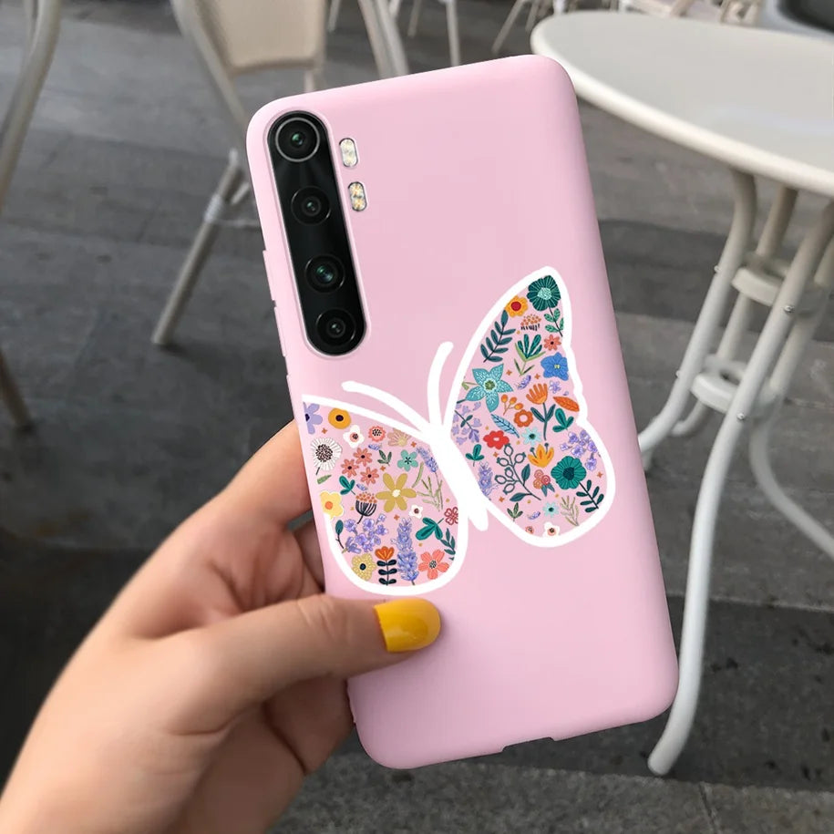 Case For Xiaomi Mi Note 10 Lite Back Cover Protective TPU Silicone Funda Fashion Flower Coque For Xiaomi Note 10 Lite Capa 6.47"