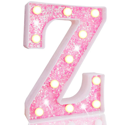 NEW DIY LED Letter Lights Glitter Alphabet Light Up Letter Sign Night Light Gifts Birthday Wedding Christmas Party Decoration