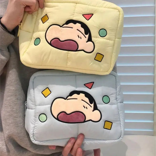 New Cartoon Crayon Shin-Chan Cosmetic Bag Cartoon Travel Carrying Bag Down Large Capacity Storage Toiletry Bag Holiday Gift Toy