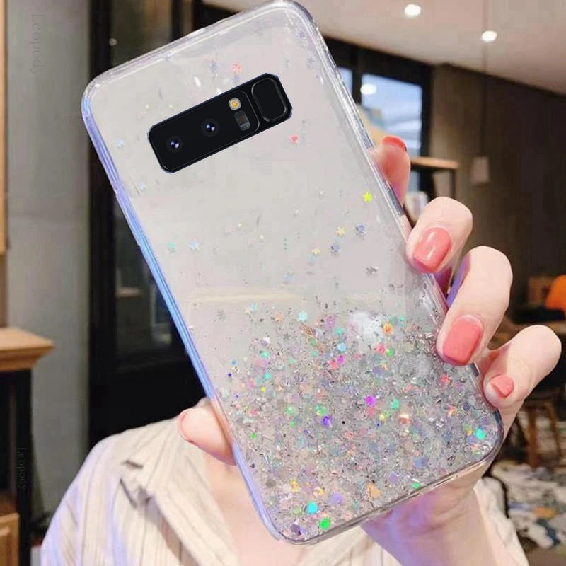 Bling Glitter Soft Phone Case For Samsung Galaxy note 8 N950F N950FD N950 N950W Silicon Soft Back Cover For Samsung note8 Capa