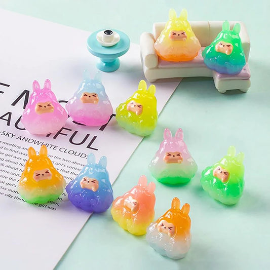 Cute Gradient Jelly Kiki Figurines Micro Landscape Home Desktop Car Dashboard Ornaments