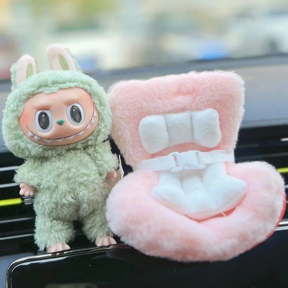 For Labubu Car Doll Safety Seat Kawaii Ob11 Doll Seat Car Air Aromatreatment Decoration Cute Car Decoration Dolls Accessories