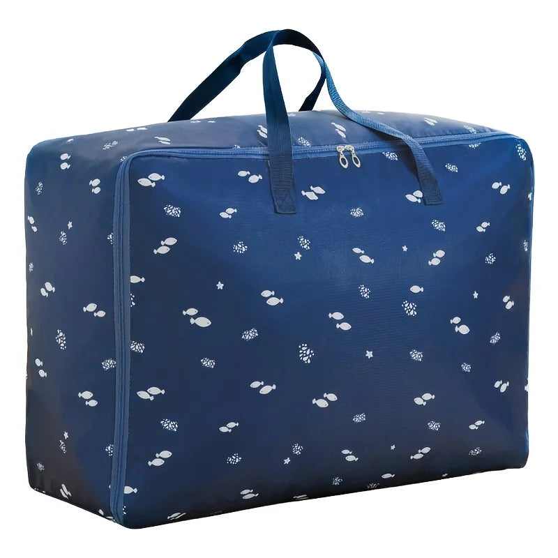 Quilt Storage Bag Cat Little Fish Rocket Pattern Quilt Storage Bag Oxford Material Moving Clothing Storage Bag Travel Organizer