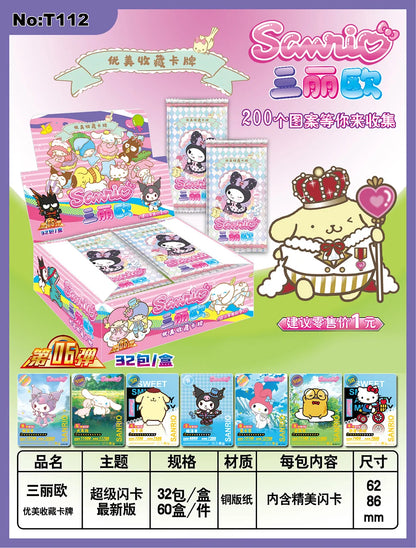 Sanrio Anime Trading Collectible Card Kuromi My Melody Hello Kitty Character Game Card Peripheral Toys Children's Birthday Gift