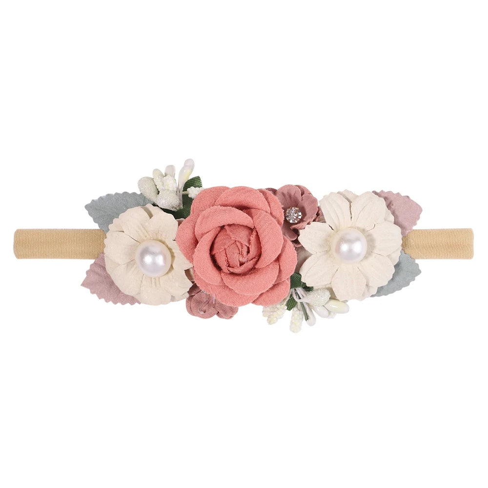 1Pcs Baby Girl Cute Flower Headband Elastic Hair Band Newborn Head Toddler Headband Headwear Kids Accessories Christmas Gifts