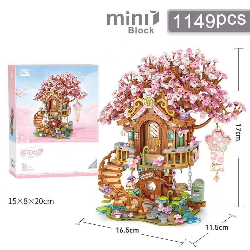 Street View Series Building blocks Izakaya Shaved Ice Shop Takoyaki Shop Coffee shop Panda Tea House model children's gift