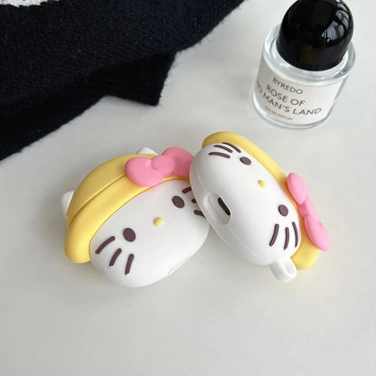 3D Music Case for Apple AirPods 1 2 3 Pro 2 Case Cute Cartoon Hello Kitty Anime Silicone Earphone Protective Cases Headphone Box