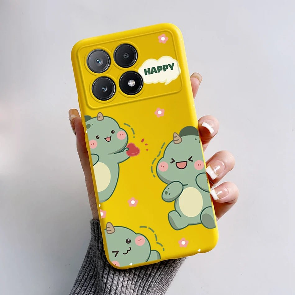 For Xiaomi Poco X6 Pro 5G Case Cute Cartoon Cat Frog Cover Soft TPU Phone Case For Xiaomi Poco X6 PocoX6 Pro X6Pro Fundas Bumper