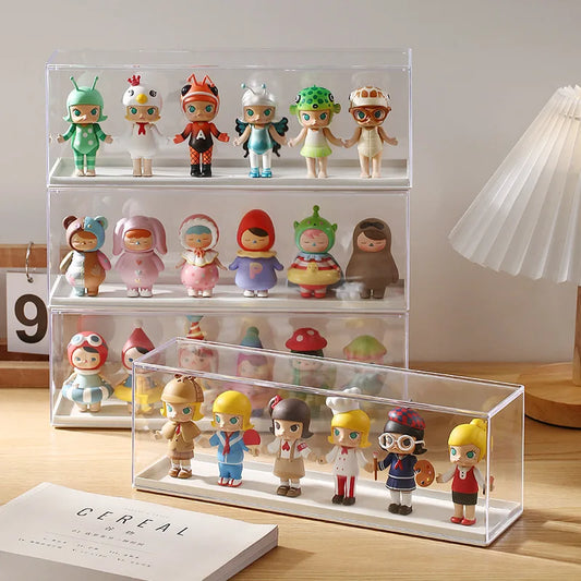 Acrylic Clear Doll Toys Storage Organizer Box Mystery Box Display Stand Popmart Storage Box Case Waterproof Dust Proof Blind Box