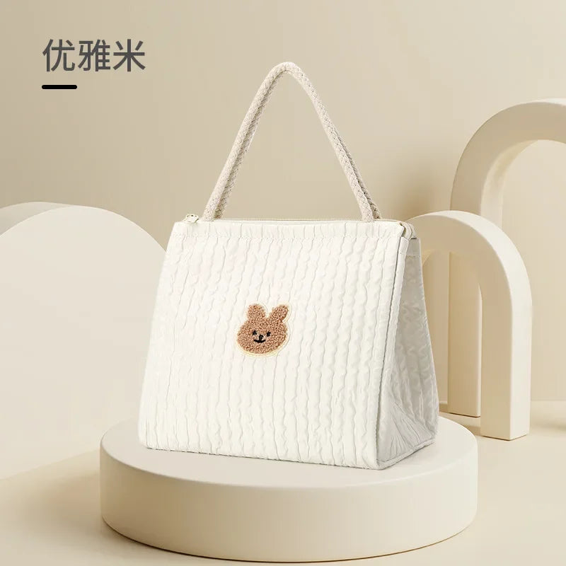 Maternity Bag Cute Bear Baby Diaper Bag Lightweight Portable Handbags Mummy Outdoor Nappy Storage Bags Insulated Lunch Bags