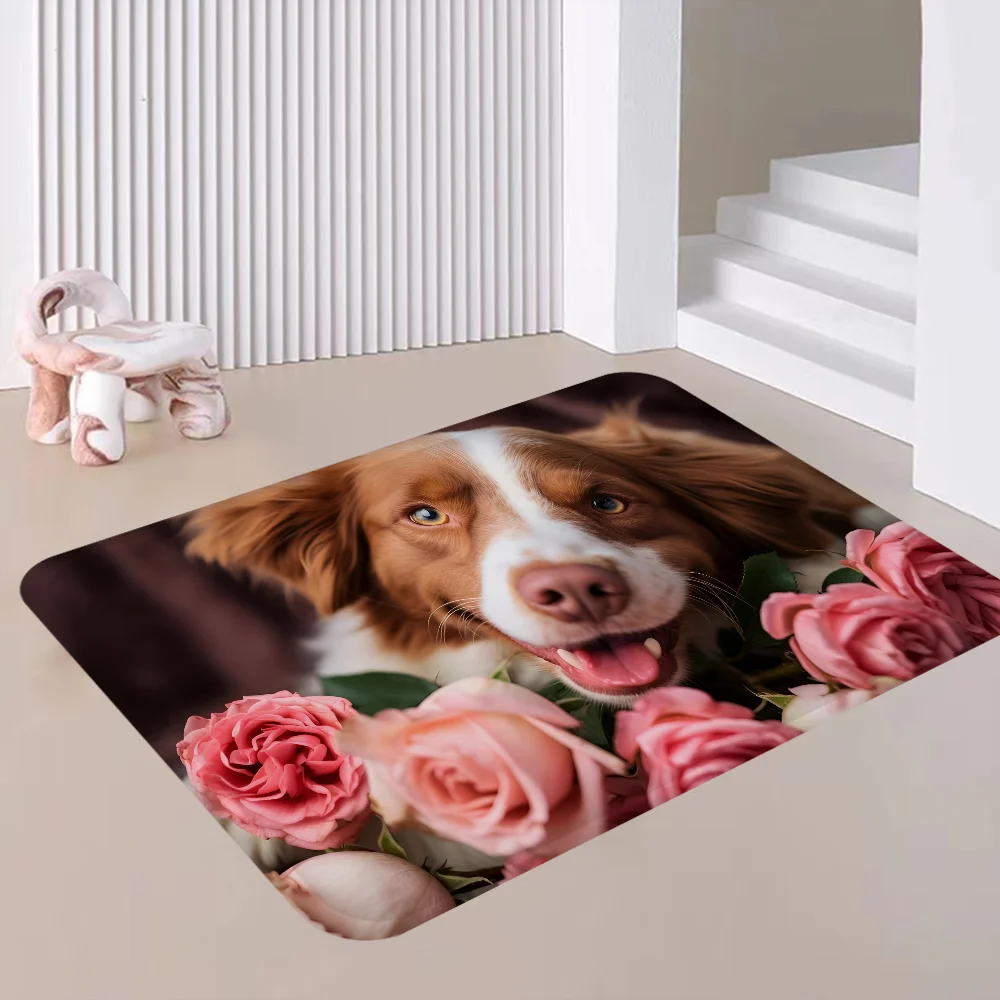 Cute Dog Long Rugs Cheaper Anti-slip Modern Living Room Balcony Printed Bedside Area Rugs