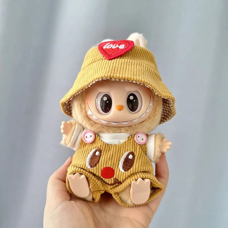 17cm Labubu II Idol Dolls Sitting Party Cute Mini Plush Doll'S Clothes Outfit Accessories For Korea Kpop Exo Clothing DIY Gift