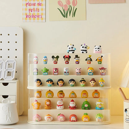 Transparent Desktop Bubble Mart Cute Granule Blind Box Storage Box Dust proof Stackable Handmade Display Rack Doll Storage Rack