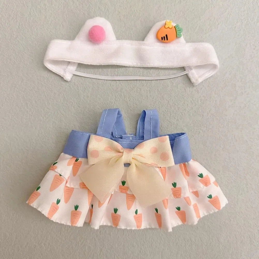 20cm doll replacememt clothes for 17cm Labubu outfit cotton doll cute and sweet Lolita dress  small skirt