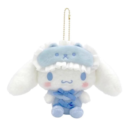 Kawaii Sanrio Hello Kitty Cinnamoroll Plush Keychain Cartoon Anime Blindfold Plush Pendant Stuffed Toy Bag Decoration Girl Gift