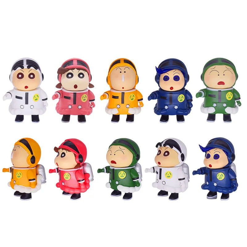 New 6Types Crayon Shin-chan peripherals Nohara Shinnosuke Kasukabe Space Defense Force model doll ornaments