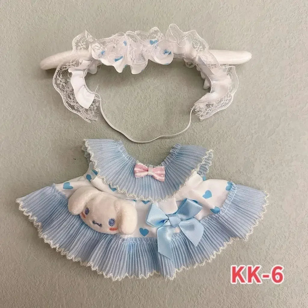 20cm doll replacememt clothes for 17cm Labubu outfit cotton doll cute and sweet Lolita dress  small skirt