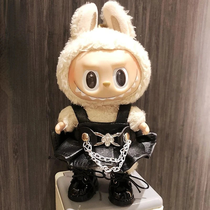 17cm Fashion Mini Labubu Clothes Camera Plush Hoodie Idol Dolls Jumpsuit Clothing Fans Overalls Accessories for Korea Kpop Exo