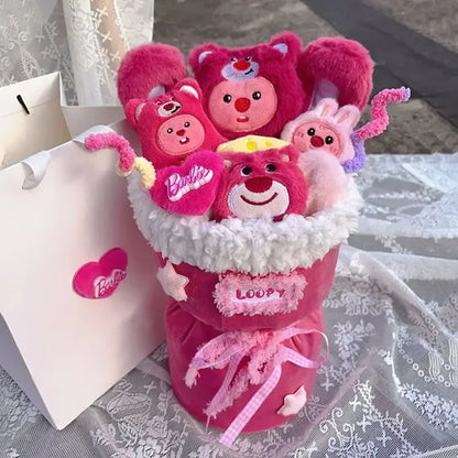 Loopy Cute Beaver Doll Creative Bouquet Pink Memory Series Animation Doll Gives Girlfriend A Romantic Gift Christmas Bouquet