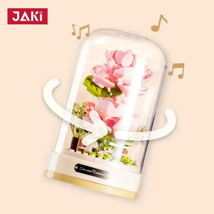 JAKI Blocks Teens Building Toys Bricks DIY Flowers Puzzle Music Box Home Decor Women Gift 2675 2676 2677 2678