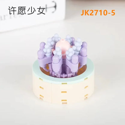 JAKI Blocks Teens Building Toys Bricks Girls Flowers Potted Plant Puzzle Home Decor Artificial Flowers Women Gift JK2710