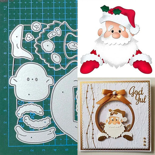 Metal Cutting Dies Christmas Santa Claus Scrapbooking Blade Punch Cut  Embossing Stencils Album Paper Card Template Mold Craft