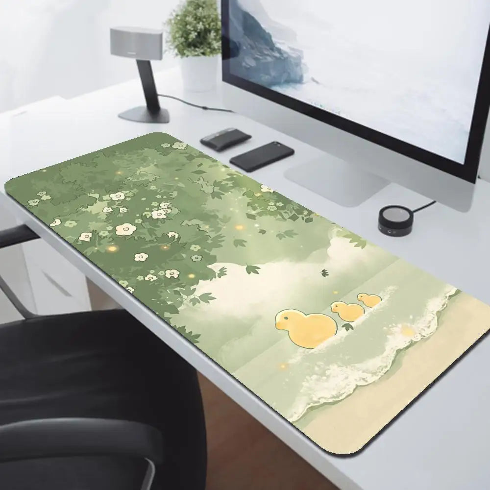 Cartoon Mousepad Green Mouse Pad Large Mouse Mat Natural Rubber PC Desk Mats Design Big Mousepads Cute deskpad For Gifts