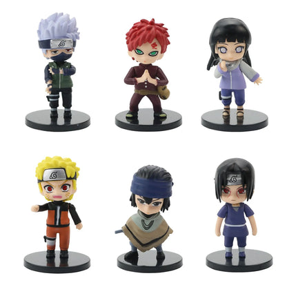 12 Pcs/Lot Kawaii Mini NARUTO Figure Sasuke Kakashi Itachi Gaara Jiraiya Q Verison Figurine 7-8cm Wholesale PVC Model Toys