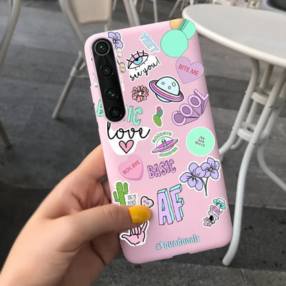 Case For Xiaomi Mi Note 10 Lite Back Cover Protective TPU Silicone Funda Fashion Flower Coque For Xiaomi Note 10 Lite Capa 6.47"