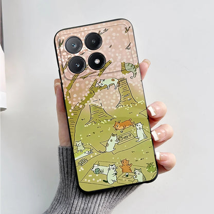 For Xiaomi Poco X6 Pro 5G Case Cute Cartoon Cat Frog Cover Soft TPU Phone Case For Xiaomi Poco X6 PocoX6 Pro X6Pro Fundas Bumper