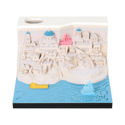 Omoshiroi Block 3D Artistic Notepads Love Castle Memo Notepad 3D Paper Carved Sticky Notes Birthday Gift For Mom