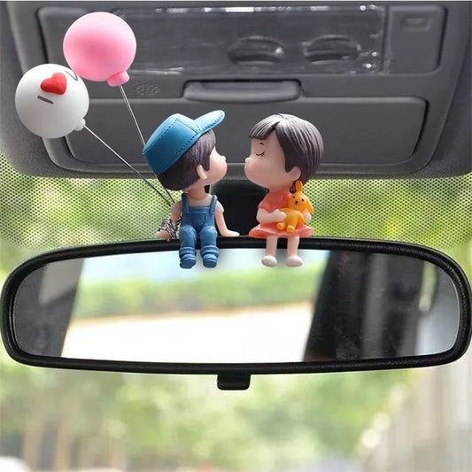 Cute Cartoon Couples Car Decoration Accessories Romantic Figurines Balloon Ornament Auto Interior Dashboard Accessories Gifts