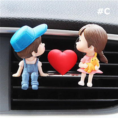 Boy Girl Couple Car Perfume Lovely Air Conditioning Aromatherapy Clip Cute Car Accessories Interior Woman Air Freshener Gift