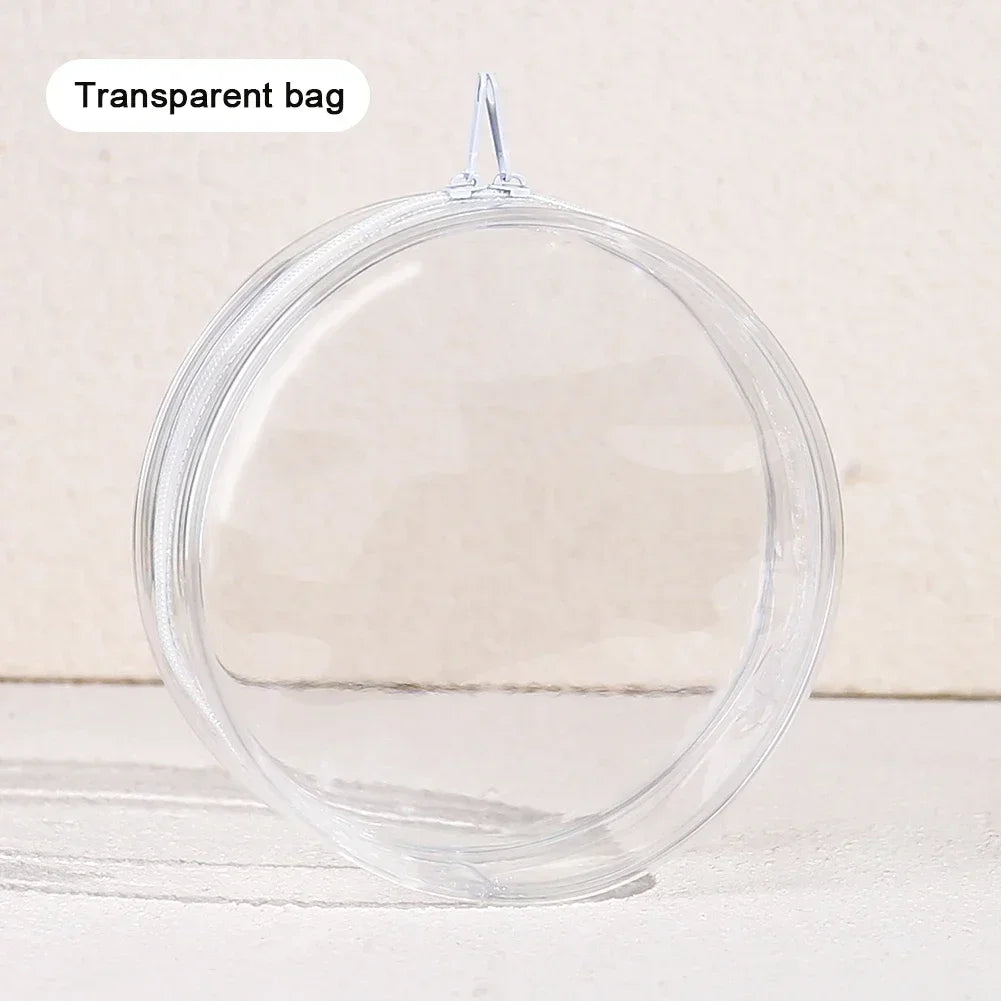 12/14cm Multi-color Doll Storage BagTransparent Round Doll Bag Circular Hanging Outdoor Doll Display Bag with Keychain