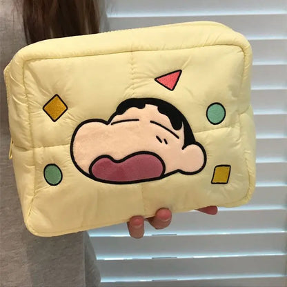 New Cartoon Crayon Shin-Chan Cosmetic Bag Cartoon Travel Carrying Bag Down Large Capacity Storage Toiletry Bag Holiday Gift Toy