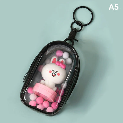 Doll Organizer Transparent Storage Box Pouch Mystery Box Keychain Bag Storage Case Thicken Wallet Cute Doll Bag Organization