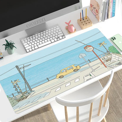 Cute Rabbit Green Anime Mouse Pad Gaming XL Large Home HD Mousepad XXL keyboard pad Office Soft Non-Slip Carpet PC Mice Pad