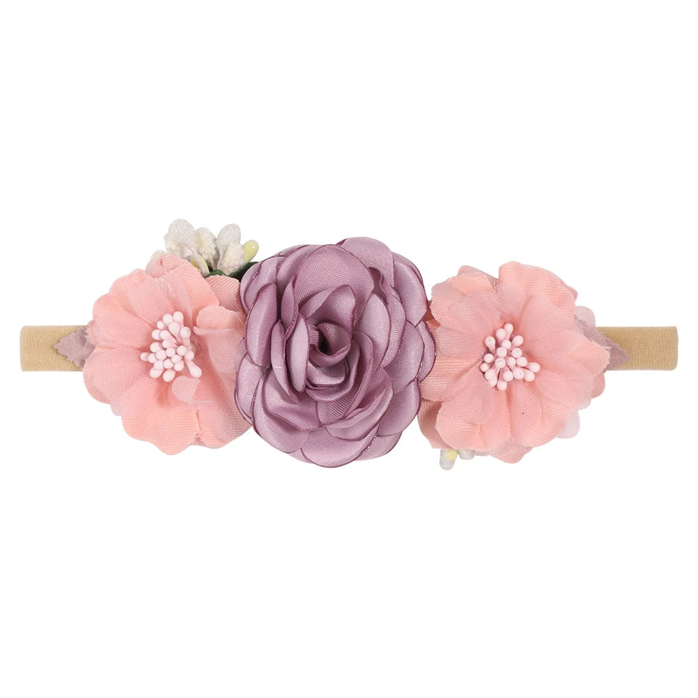 1Pcs Baby Girl Cute Flower Headband Elastic Hair Band Newborn Head Toddler Headband Headwear Kids Accessories Christmas Gifts