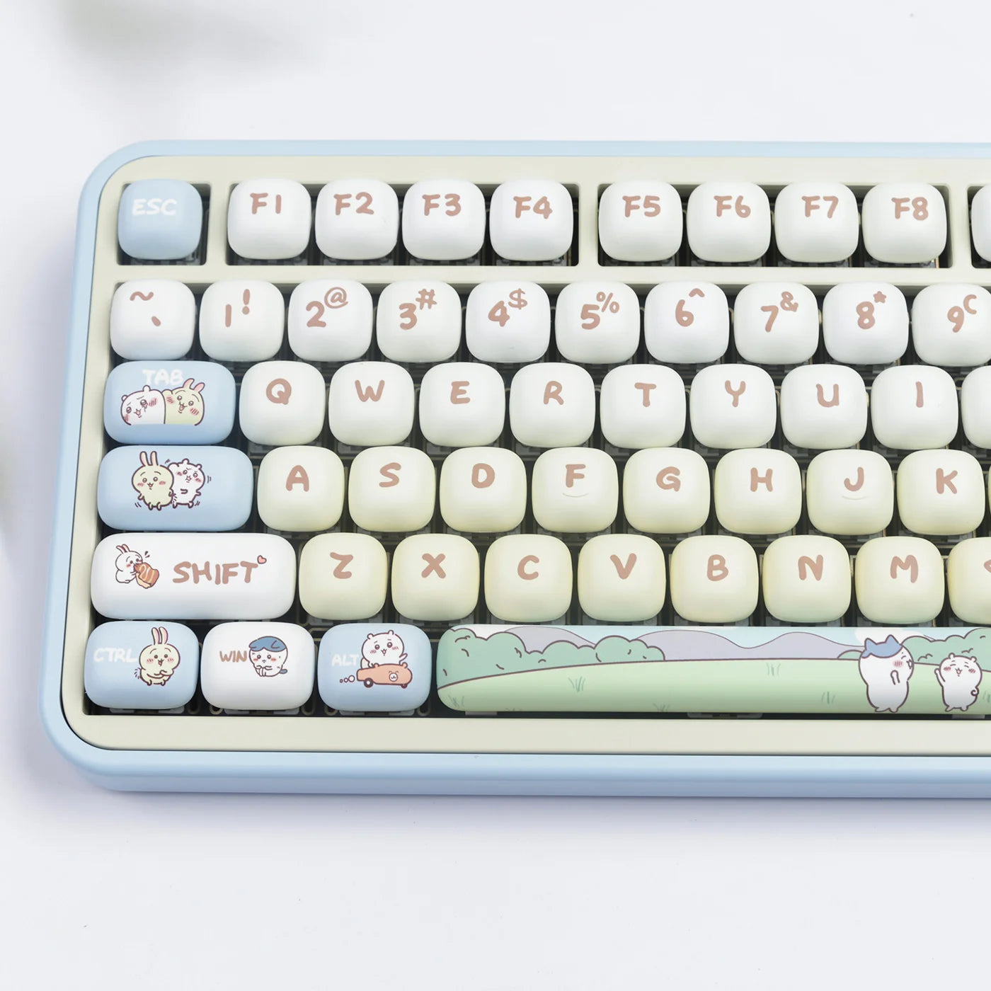 MOG Keycaps Pbt Dye-Sub Big Set Key Caps Bread Bear For Mechanical Keyboard 7u Alice Split Layout Wooting Hi75 Customized