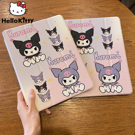 Sanrio Hello Kitty Kuromi IPad Protective Case Kawaii Pink Ipad Air5 4 Flat Shell Pro11 Cute Mini6 9th 10th Generation Cover Y2k