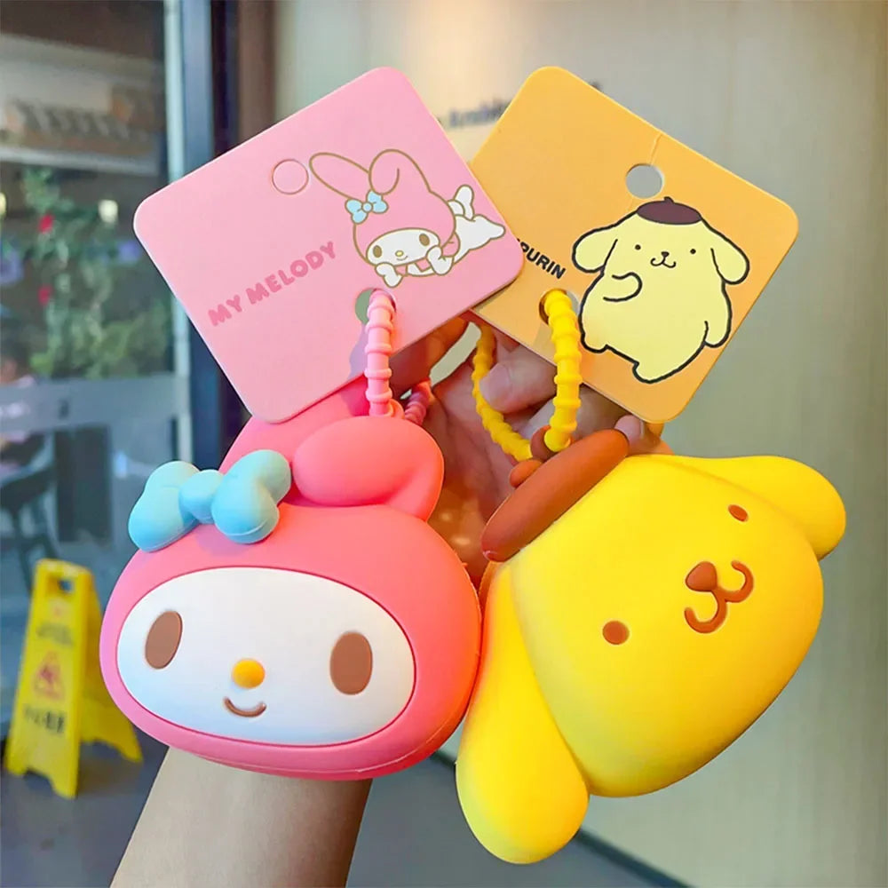 Key Ring Coin Purse My Melody Kuromi Cinnamoroll Pochacco Sanrio Silicone Waterproof Mini Bag Keychain Decorative Christmas Gift